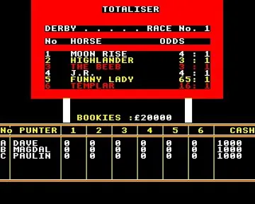 Horse Race (198x)(Dynabyte Software) screen shot game playing